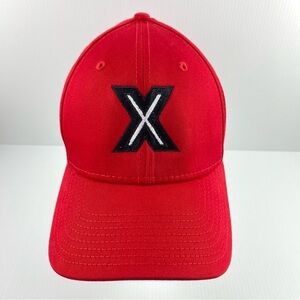 New Era 39Thirty Red X Hat Med/Large Stretch Fit Cotton Spandex Ballcap